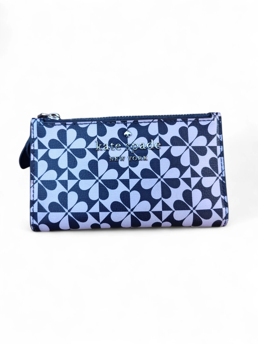 Kate Spade Hollie Clover Geo Small Slim Bifold Wallet - purple/blue